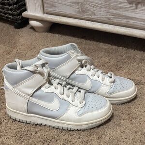 Nike Women’s High-Top Sneakers in Light Gray and White